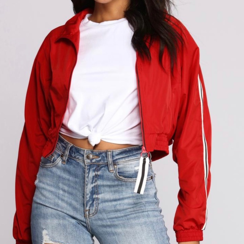 Cropped windbreaker jacket